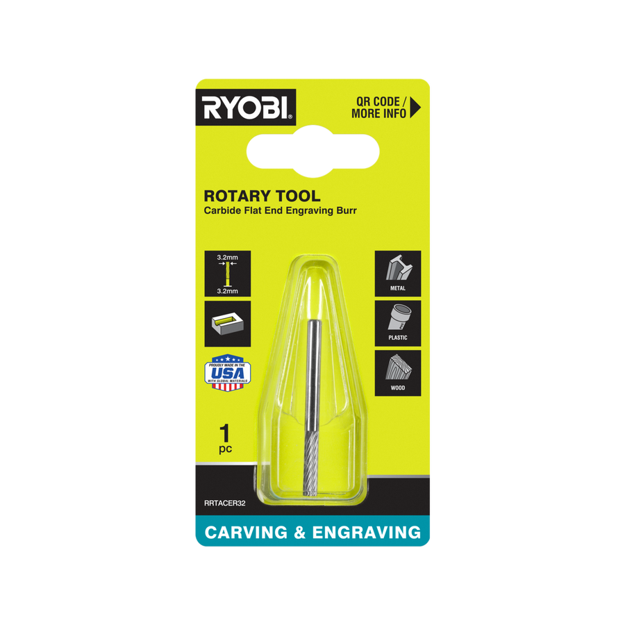 Ryobi Rotary Rectangle Carbide Burr - 3.2mm - Precision Engraving Tool - SuperSaverAU - view 1