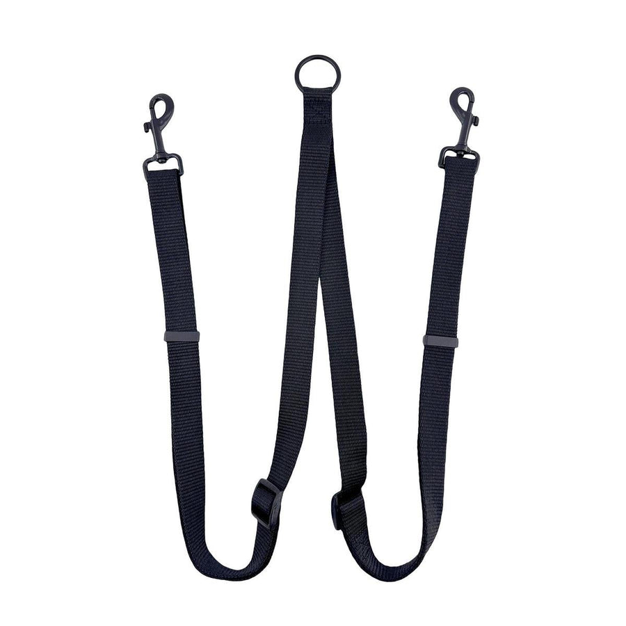 Flamingo Double Dog Leash - 2 Dogs - Adjustable 70cm to 120cm - Black - SuperSaverAU - view 1