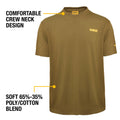 DeWALT Typhoon Crew Neck Work T-Shirt - Olive, Size L, Cotton/Polyester