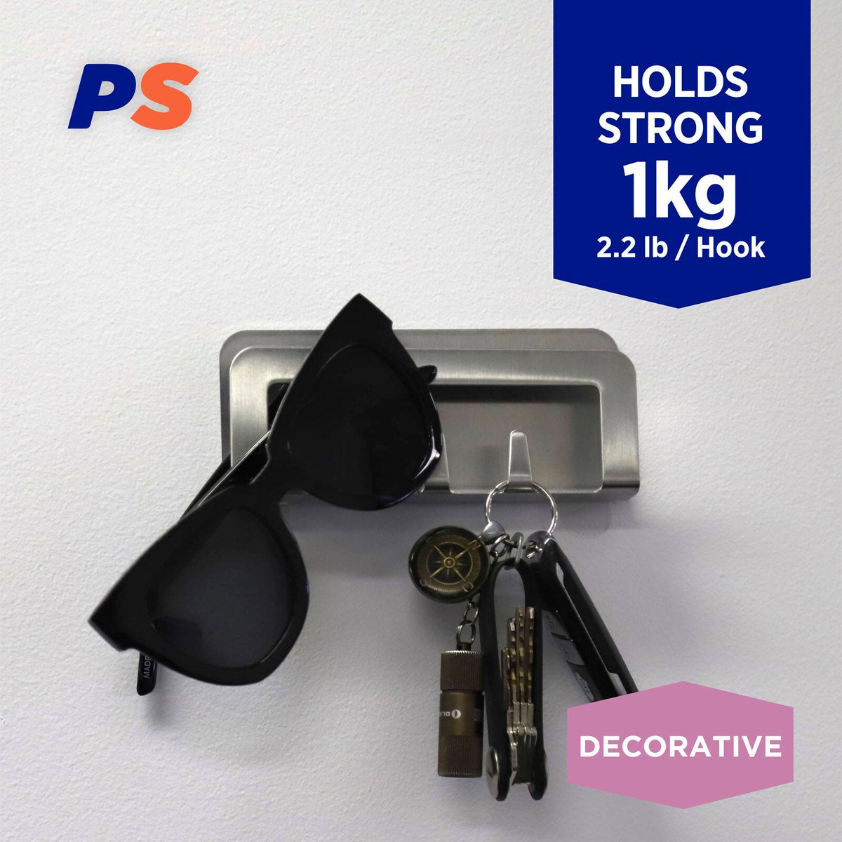 Permastik Steel Utility Rack - 140mm x 60mm - Stainless Steel - Easy Apply - SuperSaverAU - view 2