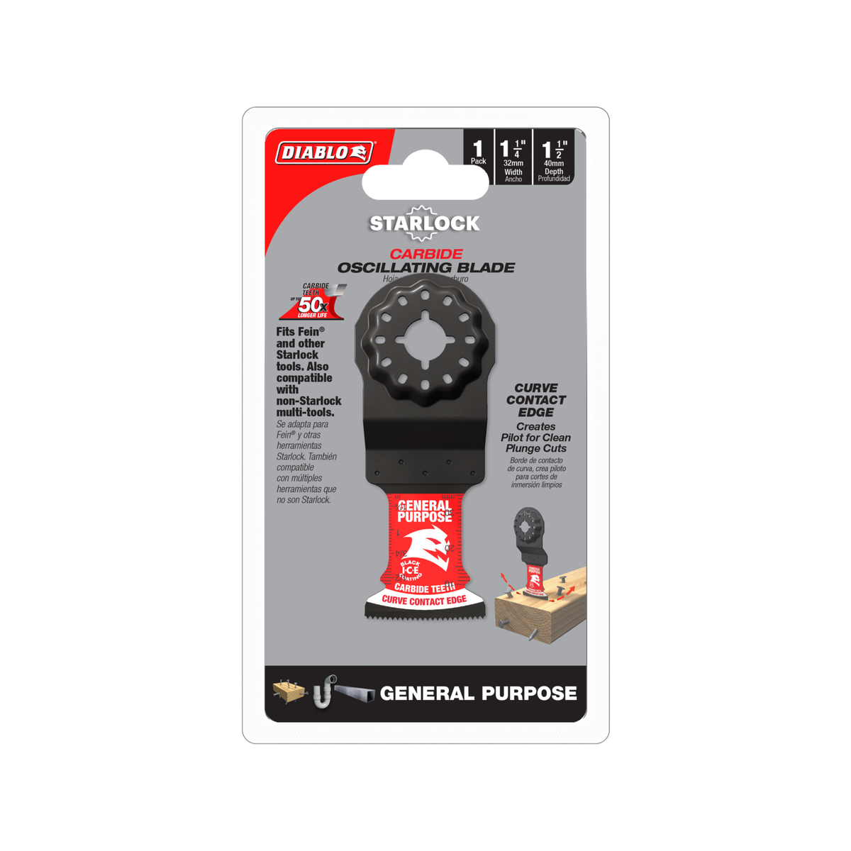 Diablo 32mm Starlock Oscillating Blade - General Purpose - Carbide Teeth - Durable - SuperSaverAU - view 1