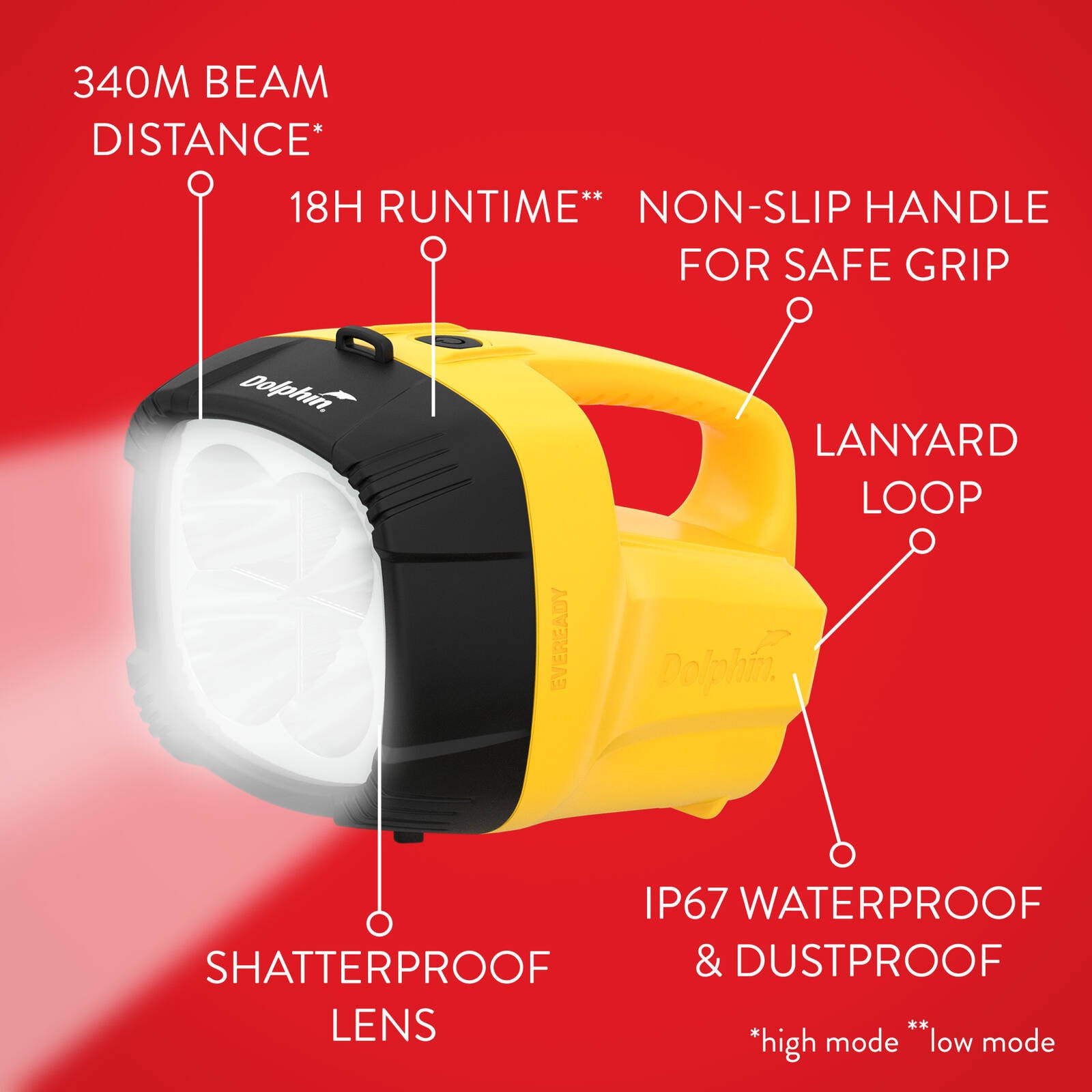 Eveready Dolphin Hybrid Rechargeable Floating LED Lantern 500 Lumen YLLN6V