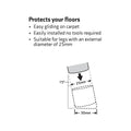 Surface Gard 25mm Black Angled Plastic External Chair Tip 4 Pack - SuperSaverAU - view 3
