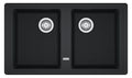 Franke Basis double bowl inset sink 2 x 27L - Fragranite onyx, scratch and stain resistant - BFG620ONYX