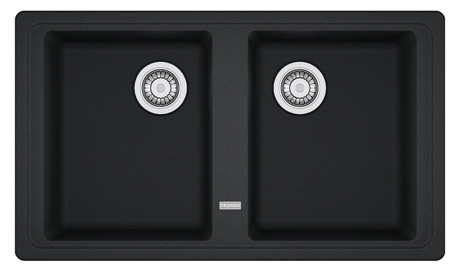 Franke Basis double bowl inset sink 2 x 27L - Fragranite onyx, scratch and stain resistant - BFG620ONYX