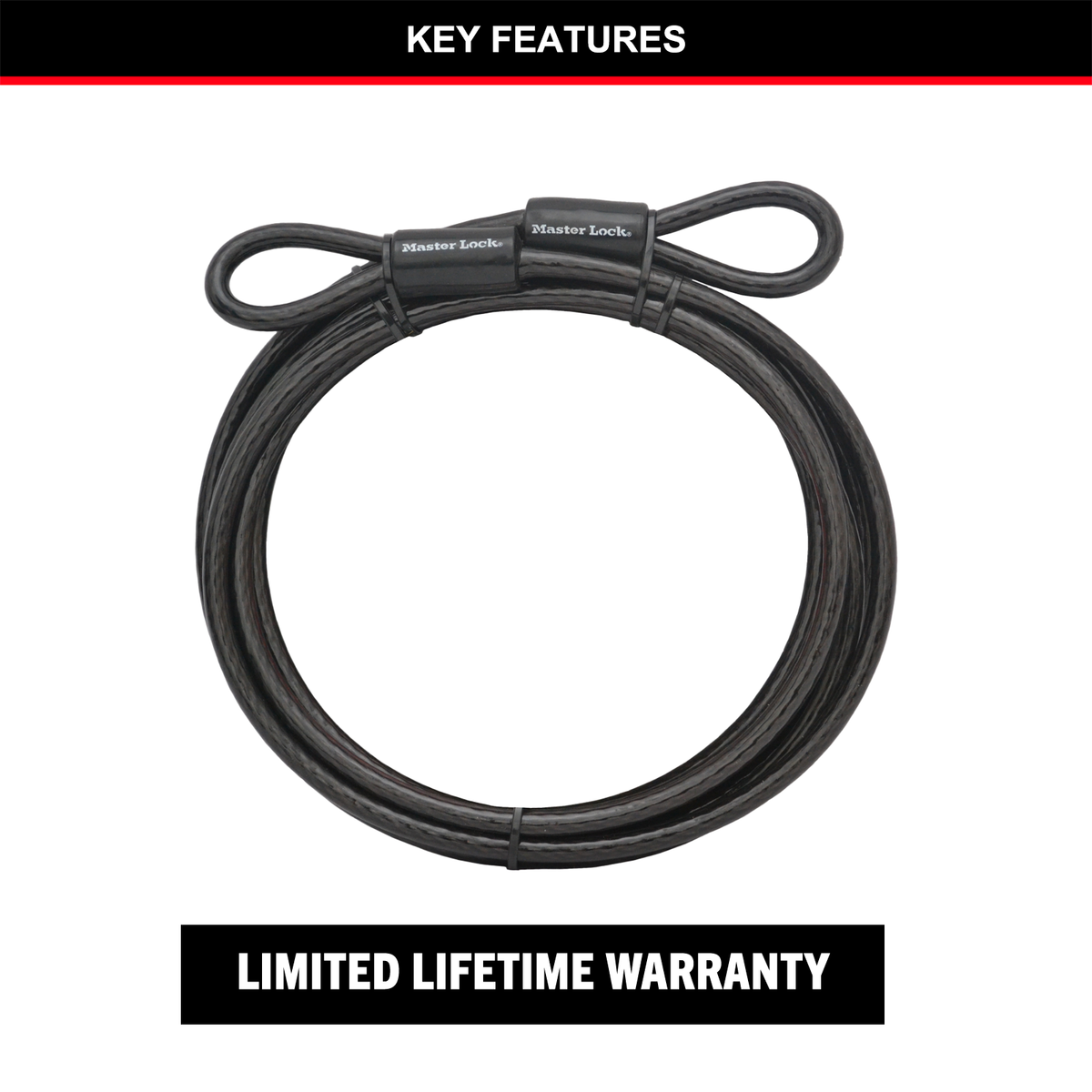 Master Lock Cable Lock - 10mm x 4.6m - Braided Steel - Vinyl Coated - SuperSaverAU - view 3