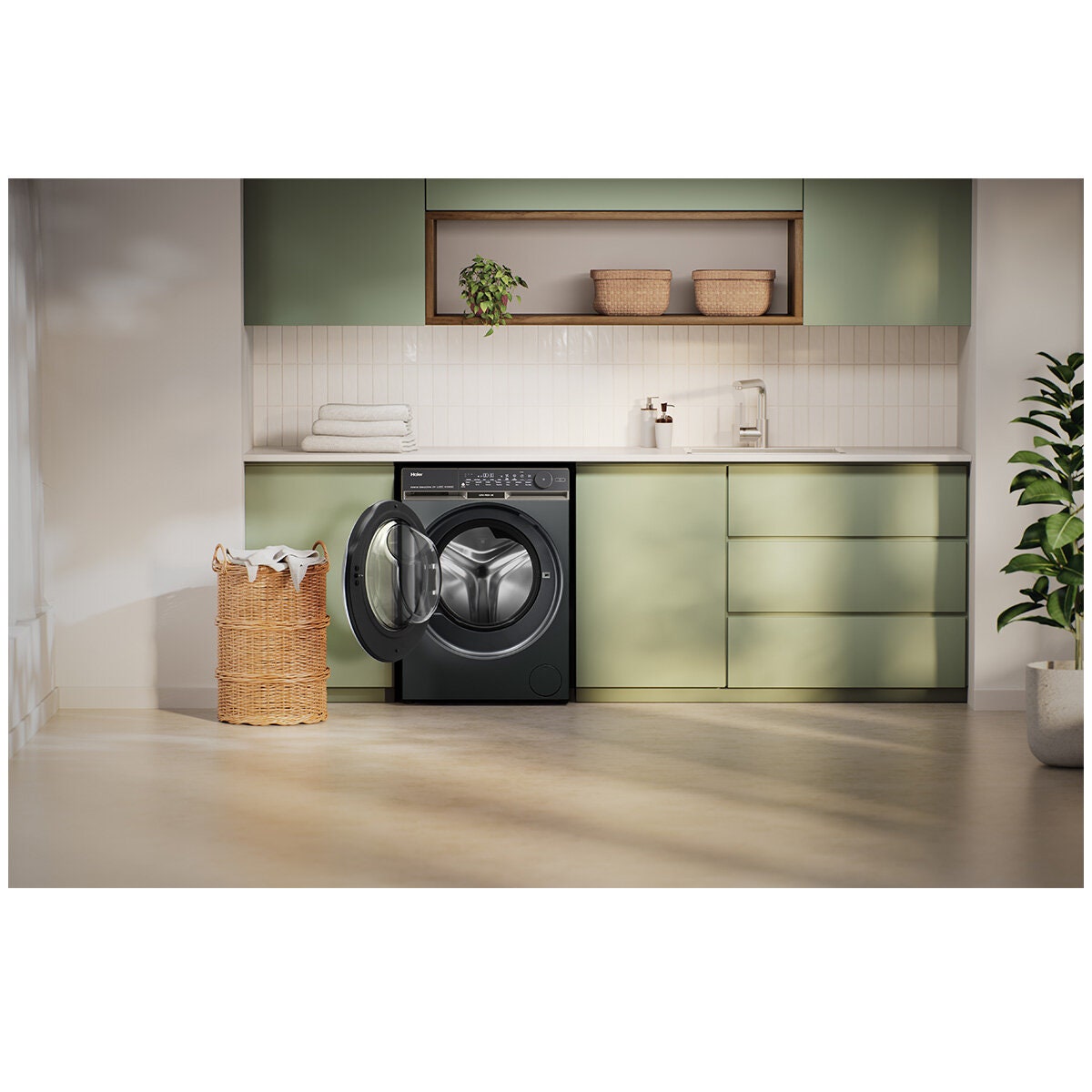 Haier 500 Series 10kg Front Loader - Black, Ultra Fresh Air, UV Protect, 5 Star Energy - HWF10DB2