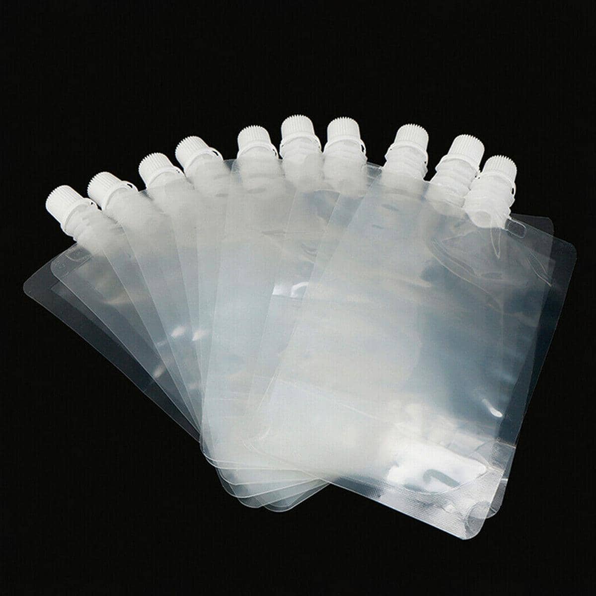 250ml Drink Bags with Nozzle, 50 Pack - Clear - view 4