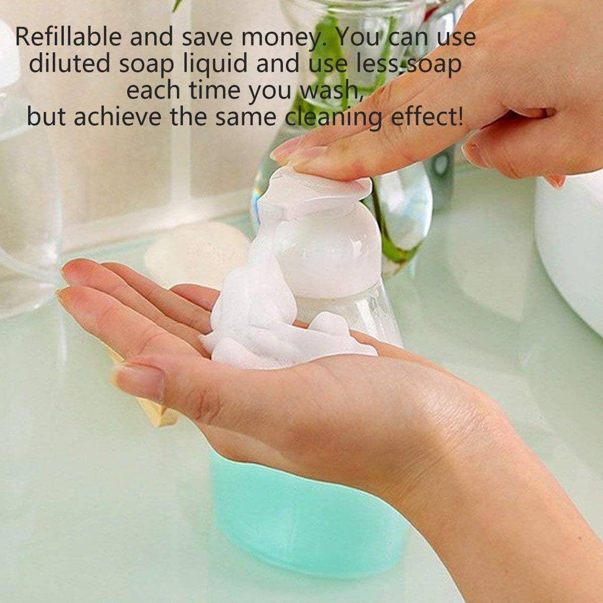 250ml Foaming Soap Dispenser, 6 Pack - Push Pump, White and Clear - view 3