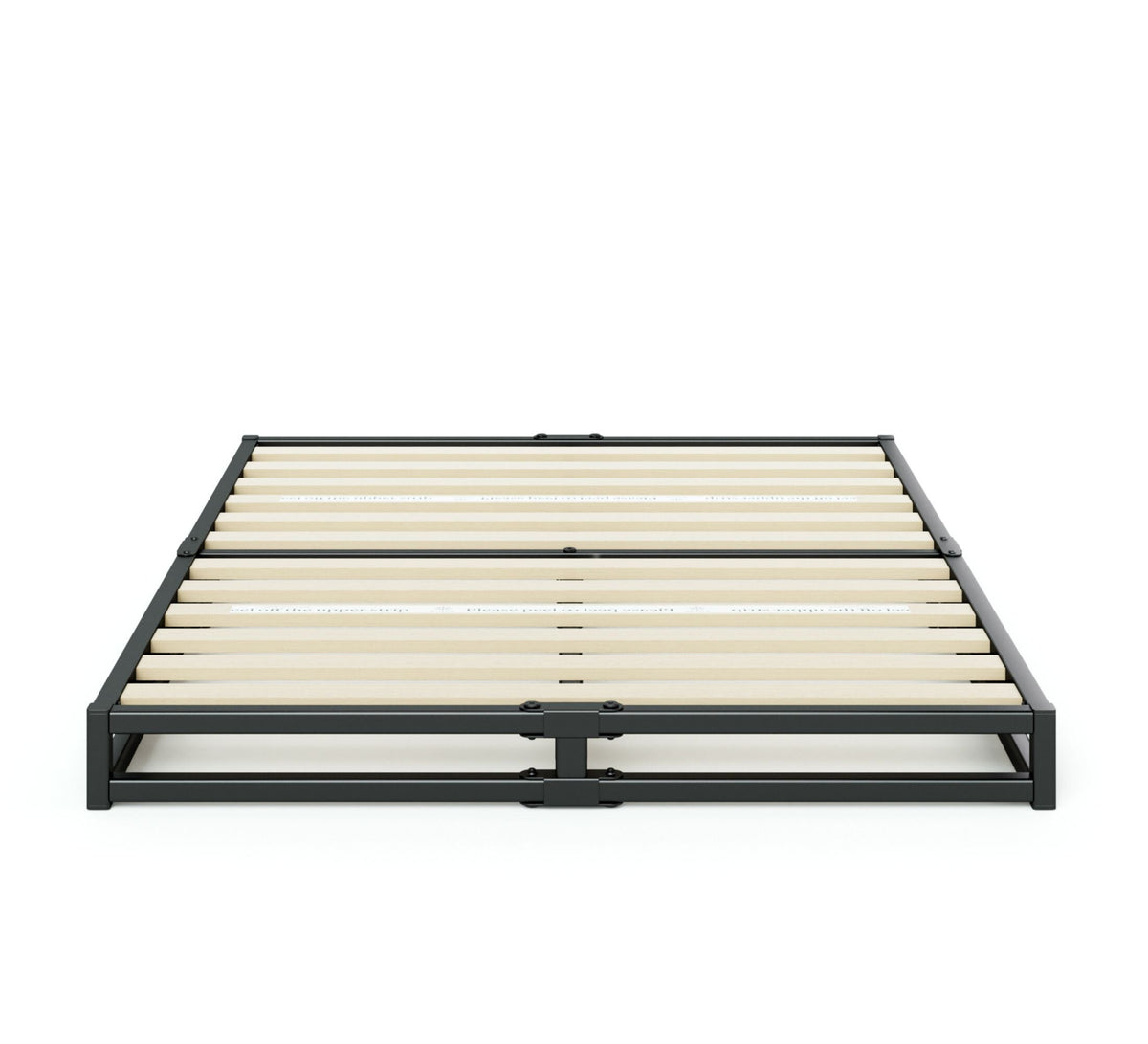 Zinus Joseph Single Metal Bed Frame - 153mm Low Profile, Flat Wooden Slats, Black Steel - AU-MBBF-6S
