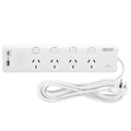 Arlec 4 Outlet Surge Powerboard 1.8m - PD30W USB A & C - White - SuperSaverAU - view 1