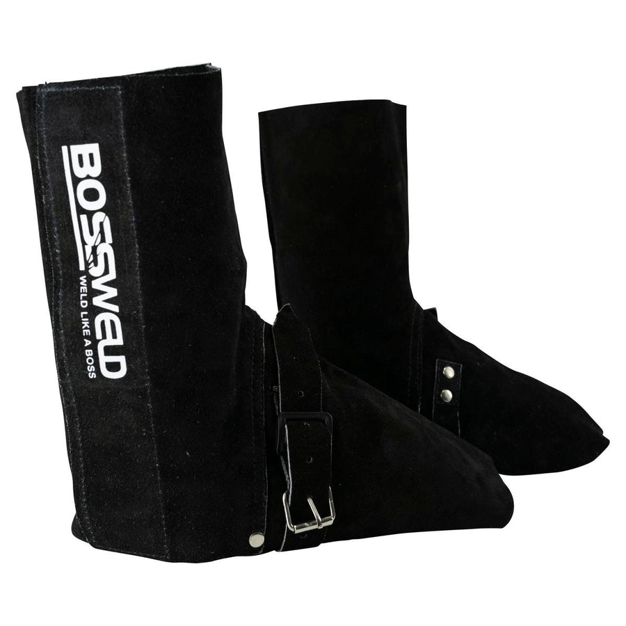 Bossweld Leather Welding Spats - 220mm - Heavy-Duty Leather - Adjustable - SuperSaverAU - view 1