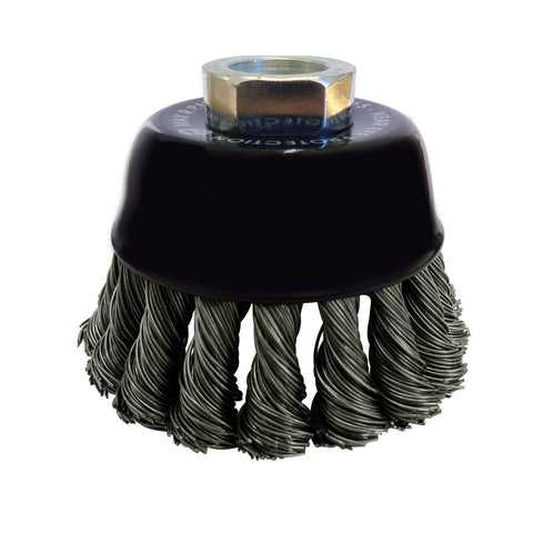 Josco 75mm Twist Knot Steel Wire Cup Brush for Angle Grinders
