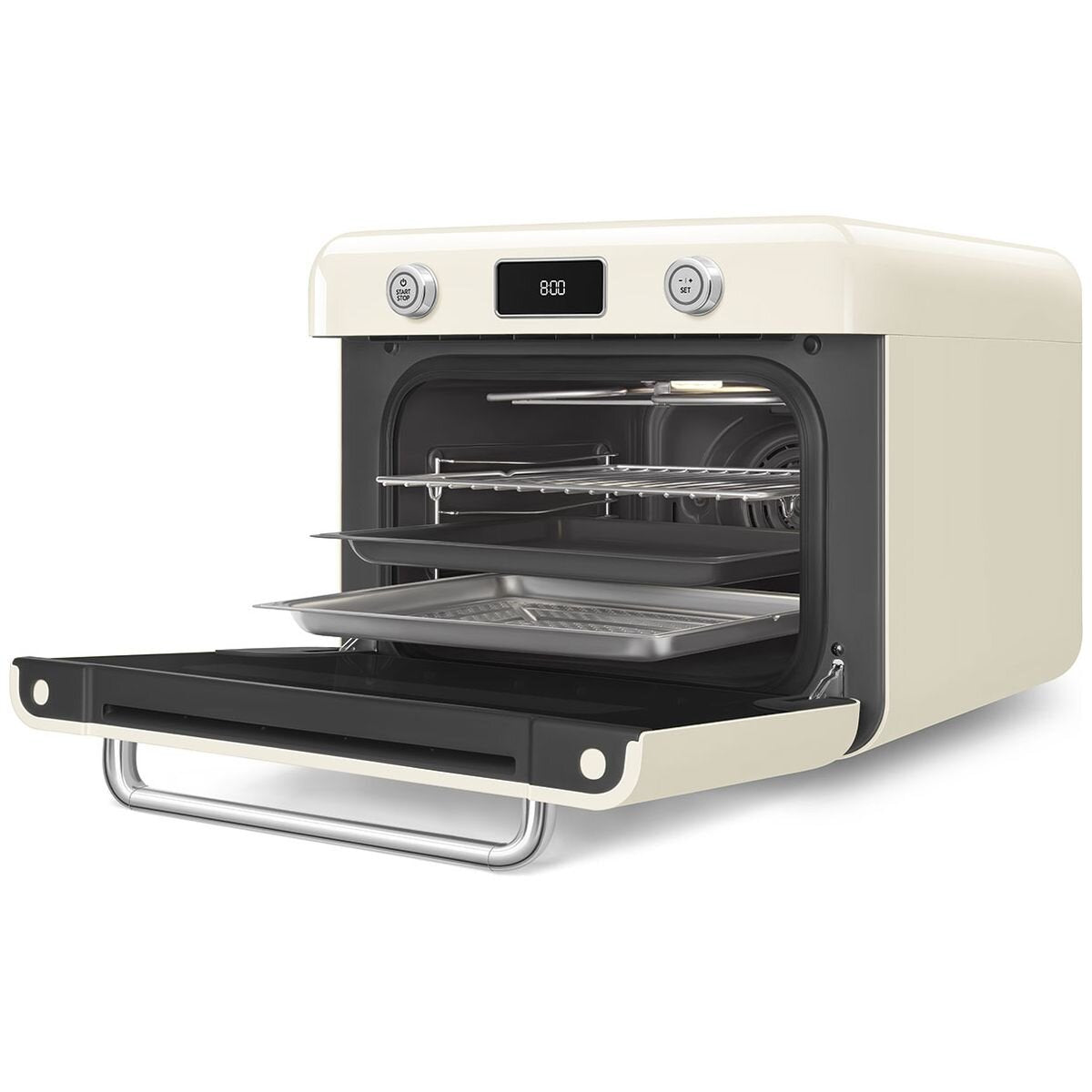 Smeg Retro Style Benchtop Combi-Steam Oven 30L - Adjustable Humidity, Cream Finish - COF01CRAU