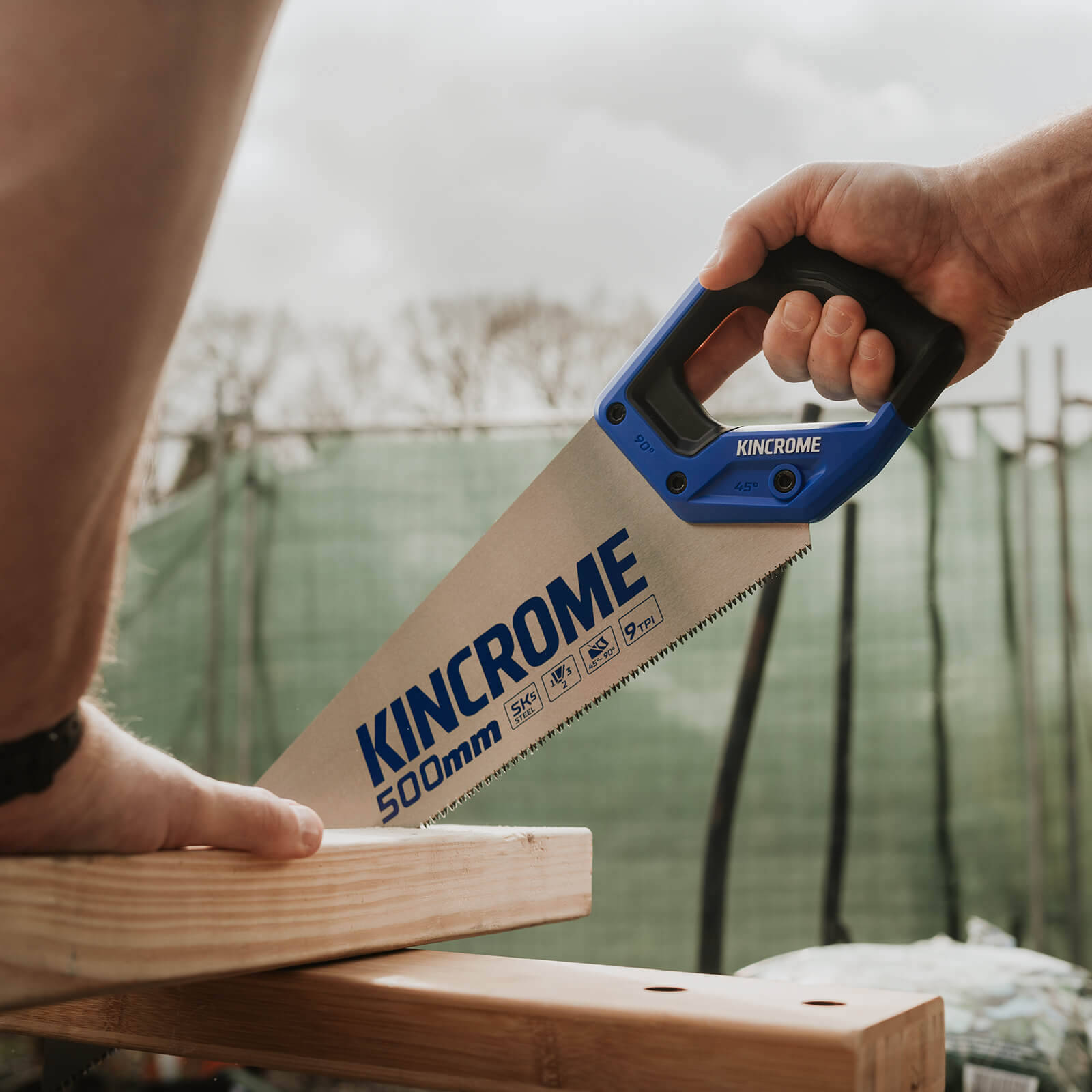 Kincrome 500mm Handsaw, SK5 Steel Blade, 9 TPI, Soft TPR Handle