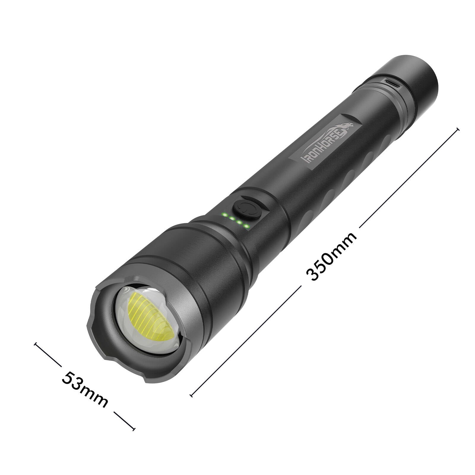 IronHorse 4000lm Hybrid Dual Power Aluminium Torch Flashlight Rechargeable AT02500