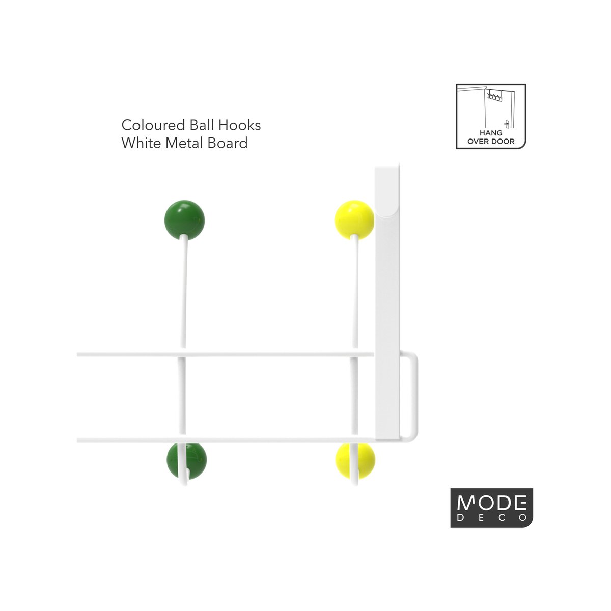 Mode Over Door Hanger - 5 Multicoloured Hooks - Durable - Space Saving - SuperSaverAU - view 4