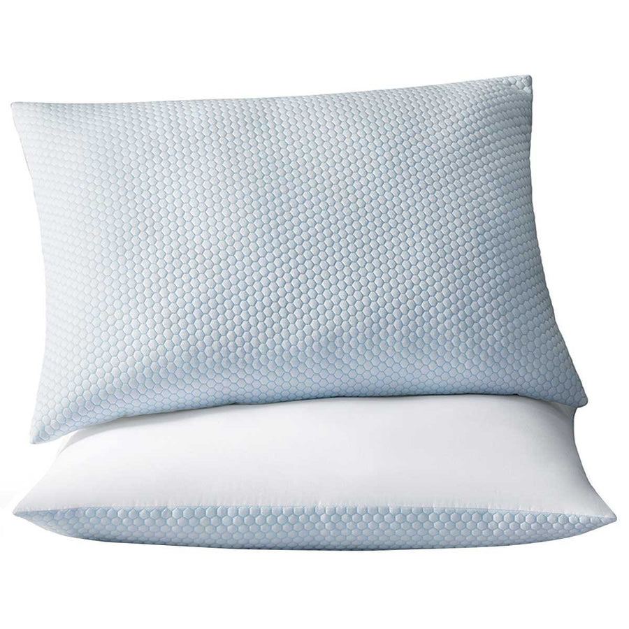 Hotel Grand Reversible Cooling Pillow 2 Pack - Cool to the Touch Fabric, Reversible for Summer & Winter, Medium Firm Density, DuraLOFT Filling - SuperSaverAU - view 1