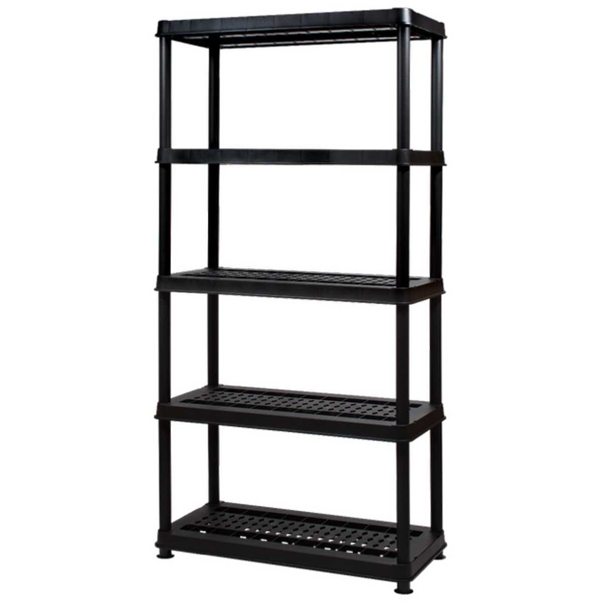 Greenmade 5‑Tier Storage Rack – Heavy‑Duty Resin Shelving (36″ W × 74″ H), No Tools Assembly