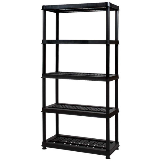Greenmade 5‑Tier Storage Rack – Heavy‑Duty Resin Shelving (36″ W × 74″ H), No Tools Assembly