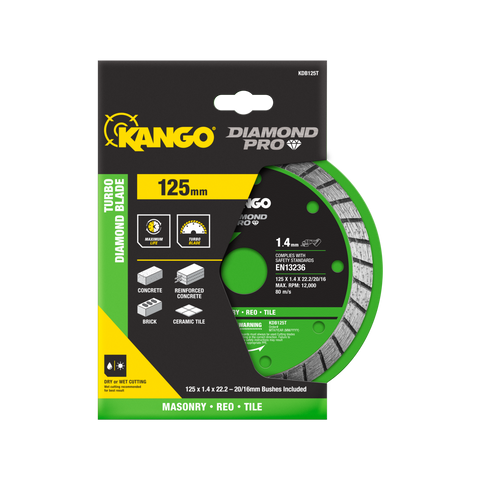 Kango 125mm Turbo Diamond Saw Blade Green KDB125T