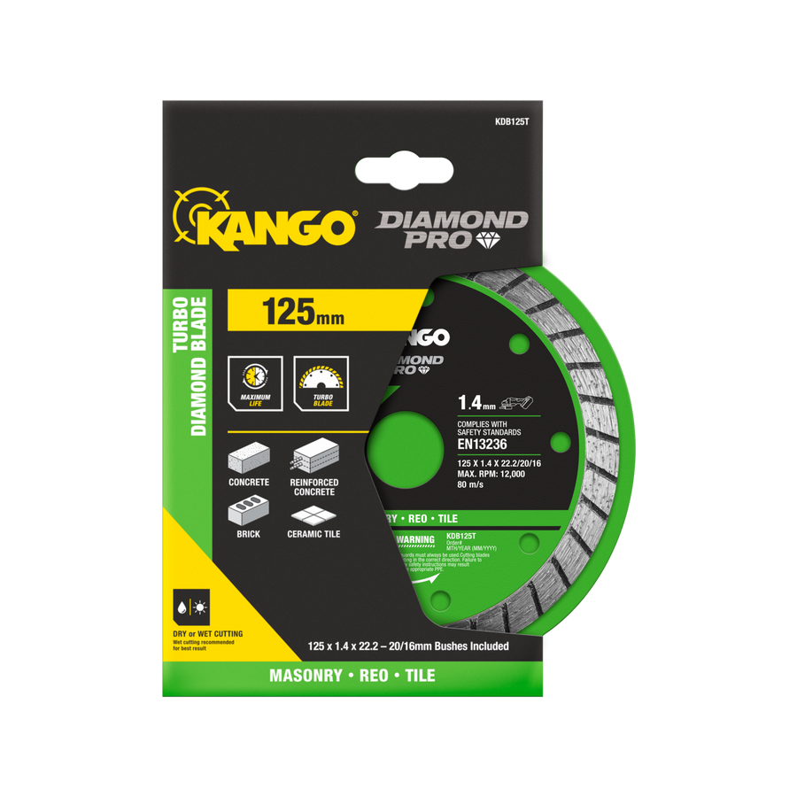 Kango 125mm Turbo Diamond Saw Blade Green KDB125T