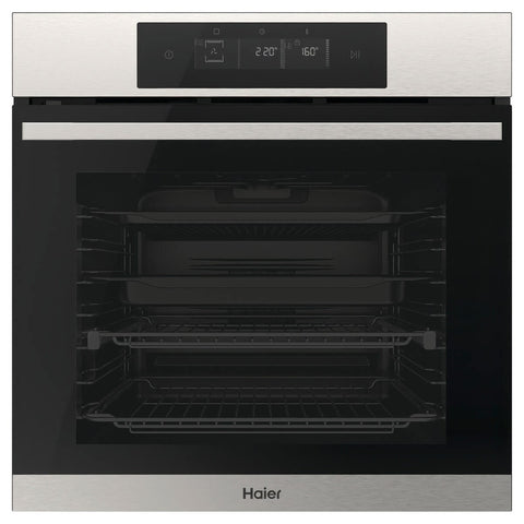 Haier 60cm 500 Series Pyrolytic Oven - 78L, 14 Functions, Steam Assist, Air Fry, Steel - HWO60S14TPX5