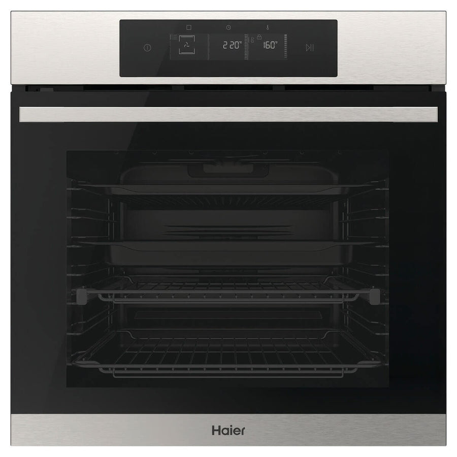 Haier 60cm 500 Series Pyrolytic Oven - 78L, 14 Functions, Steam Assist, Air Fry, Steel - HWO60S14TPX5