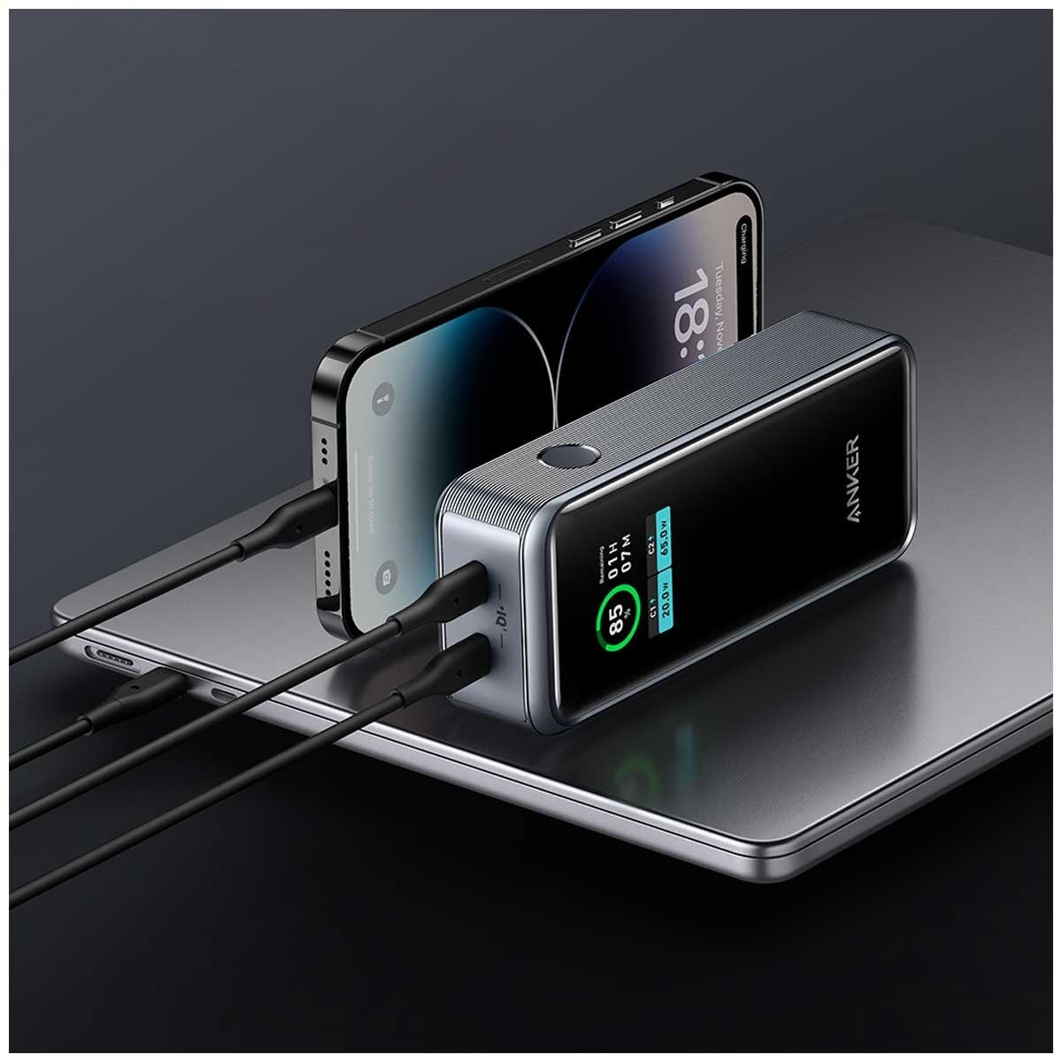 Anker Prime 12K 130W Power Bank Black A1335011 - SuperSaverAU - view 2