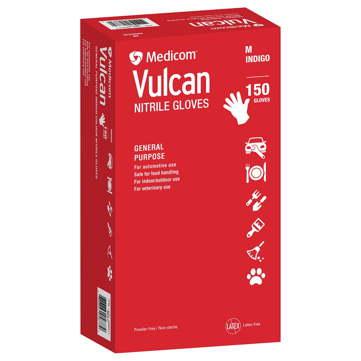 Medicom Vulcan General-Purpose Nitrile Gloves Medium 2 x 150 Count - SuperSaverAU - view 3