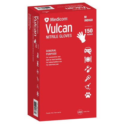 Medicom Vulcan General-Purpose Nitrile Gloves Medium 2 x 150 Count