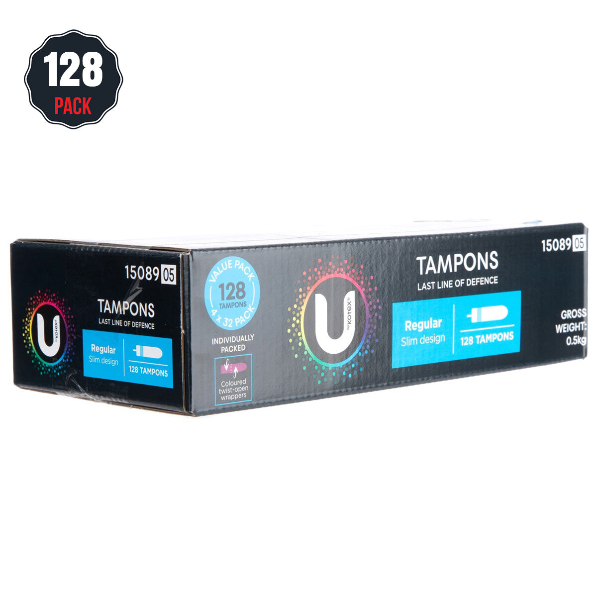 U By Kotex Regular Tampons 128 Pack - SuperSaverAU - view 1