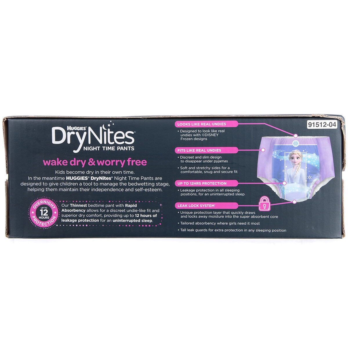 Huggies DryNites Night Time Pants 4-7 Years 2 x 27 Pants Girls