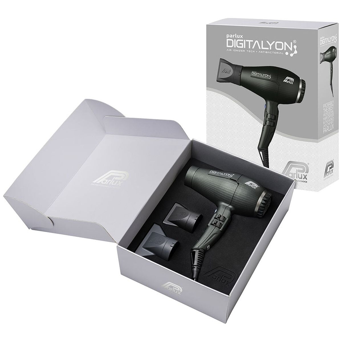 Parlux Digitalyon Hair Dryer 2400W - Anthracite - Brushless E-Lyon Motor - Lightweight 395g - 150145