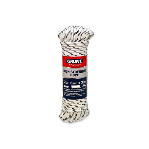 Grunt High Strength Rope 6mm x 30m Polyester Durable Heavy-Duty - SuperSaverAU - view 1