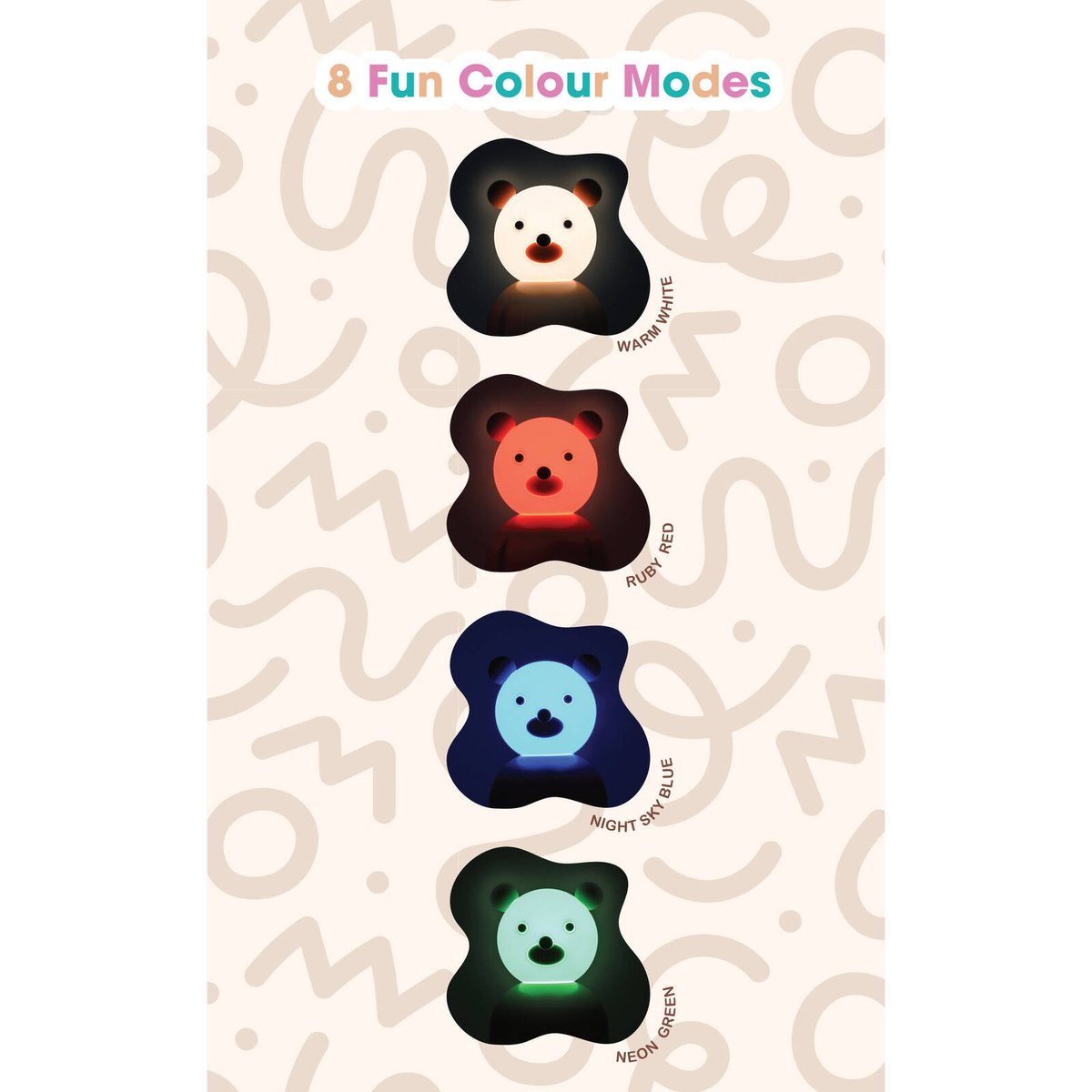 Mirabella Bear Night Light - 90mm x 150mm - Dual Powered - Colour Changing