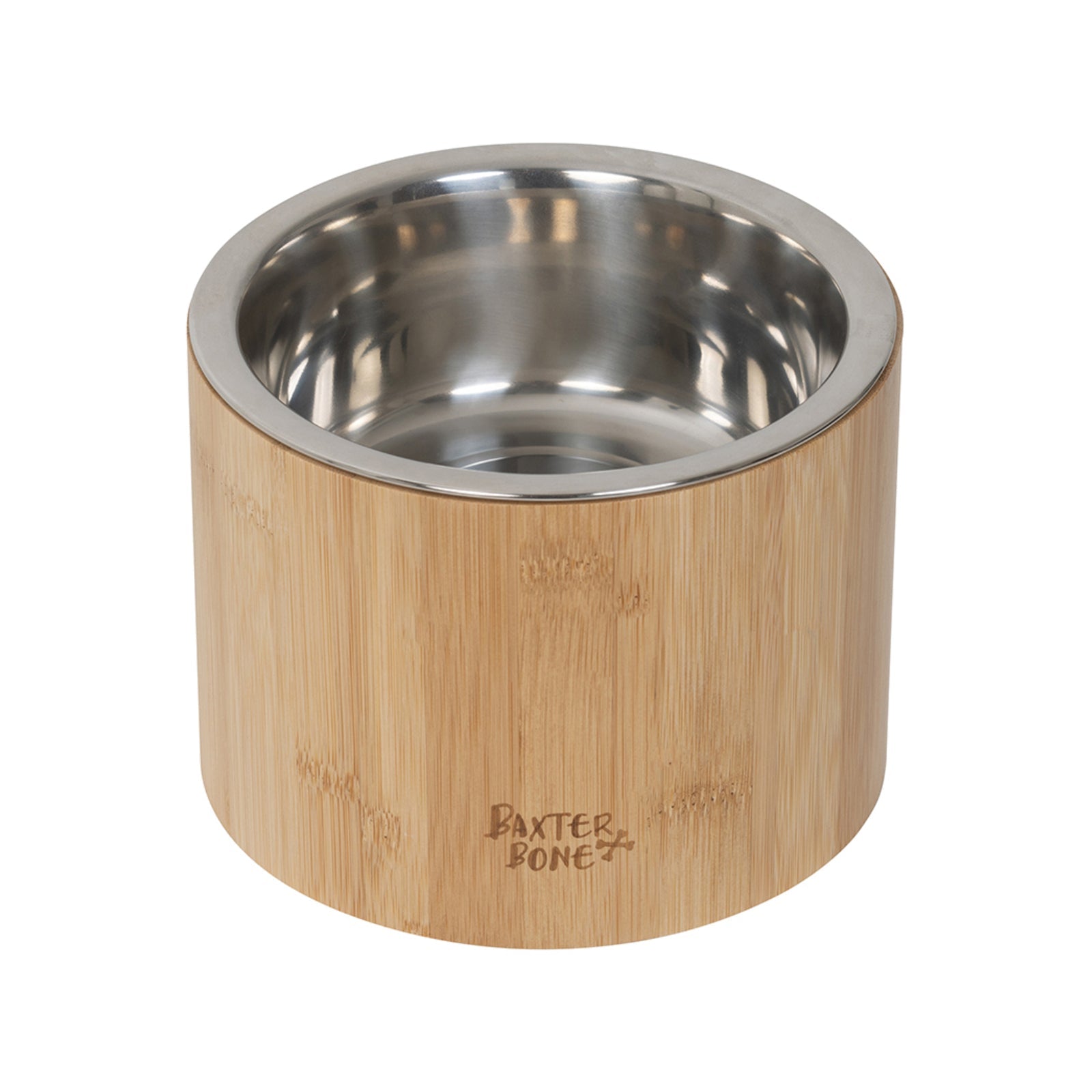 Baxter Bone Bamboo Elevated Pet Bowl Medium - SuperSaverAU - view 1