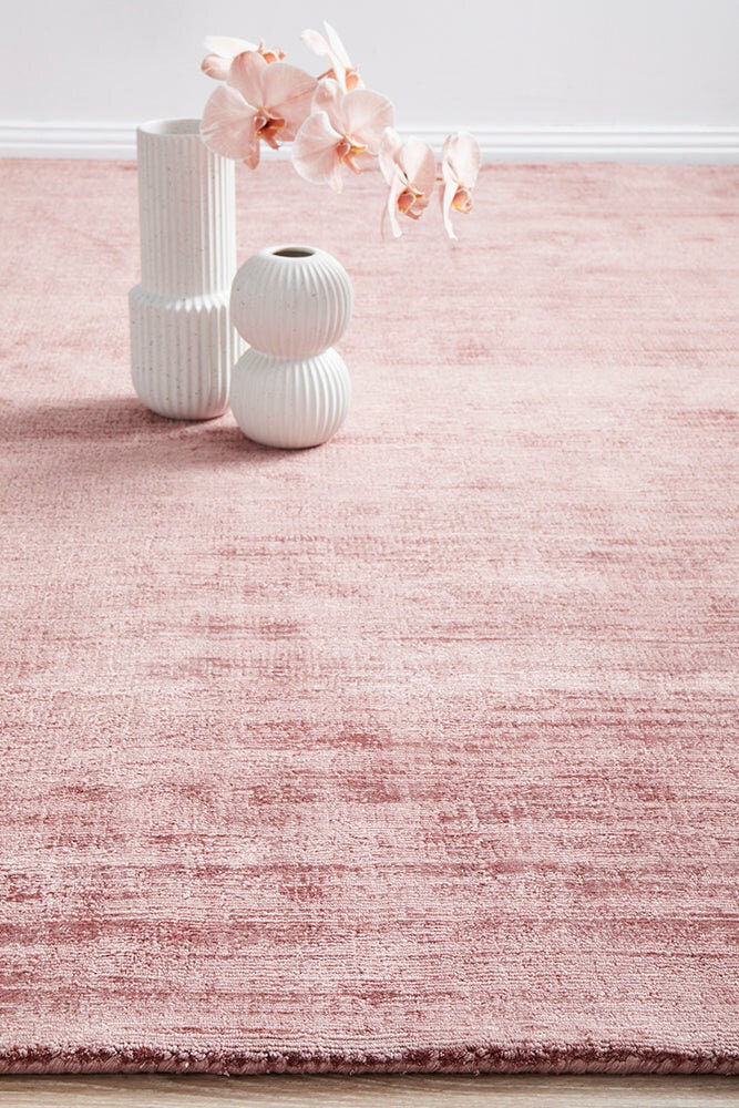 Rug Culture Bliss Extra Large Rug 320x230cm - Rose Hand Loomed Viscose - BLSBLUSH320X230