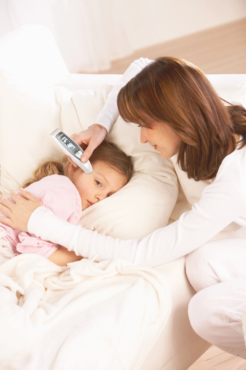 Beurer 6-in-1 Multi Function Digital Thermometer - Infrared Ear and Forehead Readings, Alarm - FT65