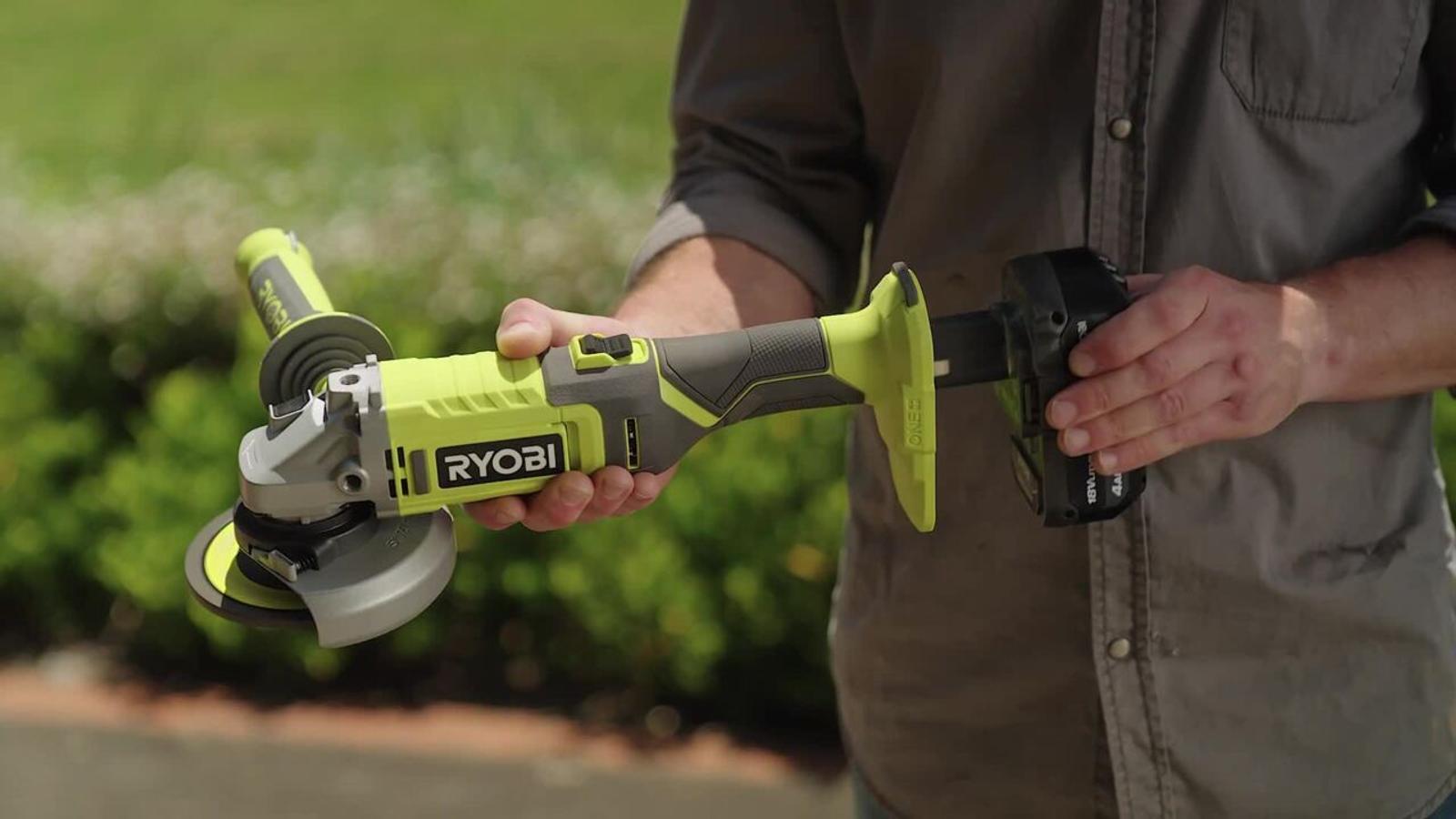 Ryobi ONE+ 18V 125mm 9000rpm Angle Grinder Cordless Tool Only R18AG1