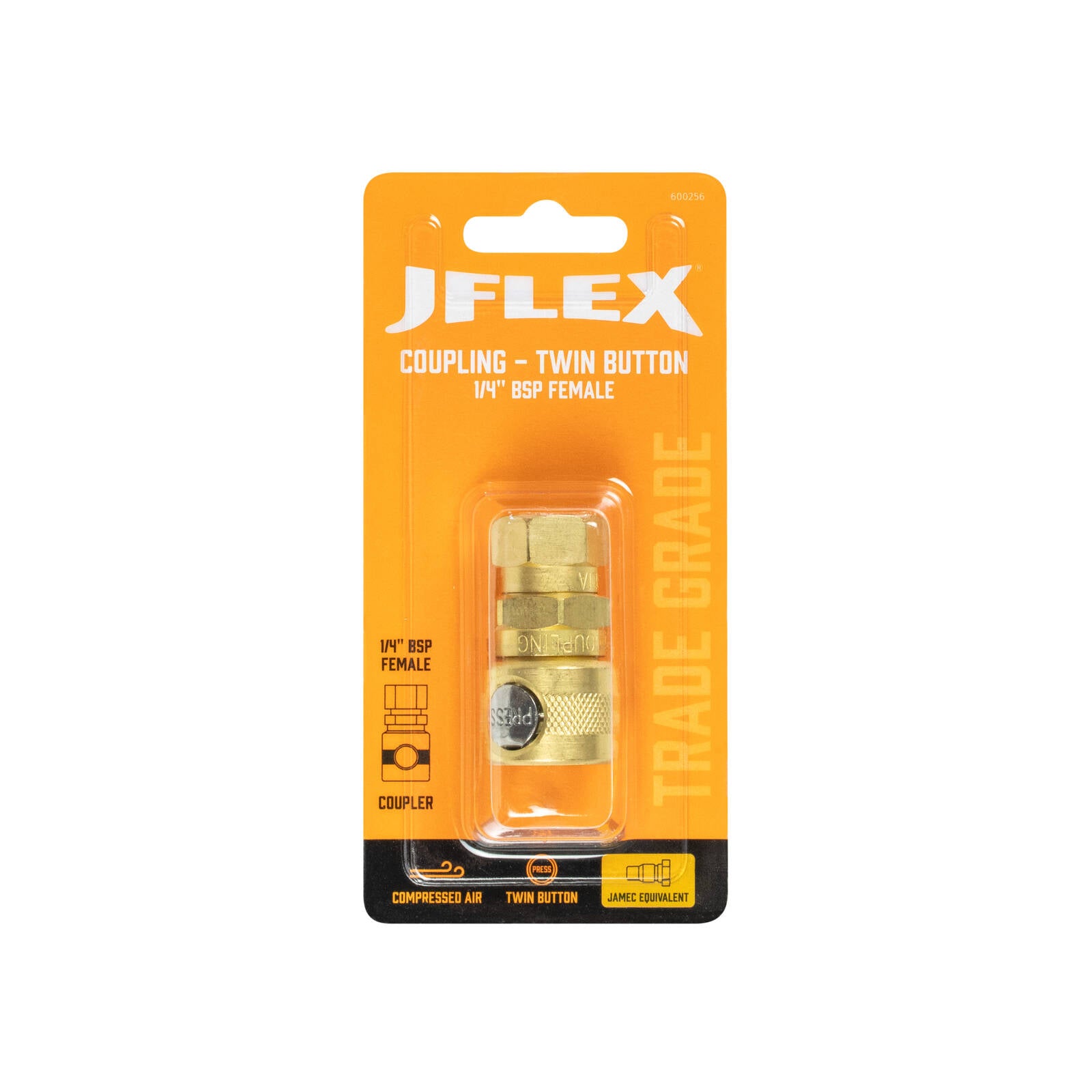 JFLEX 1/4" BSP Female Jamec Twin Button Brass Coupling