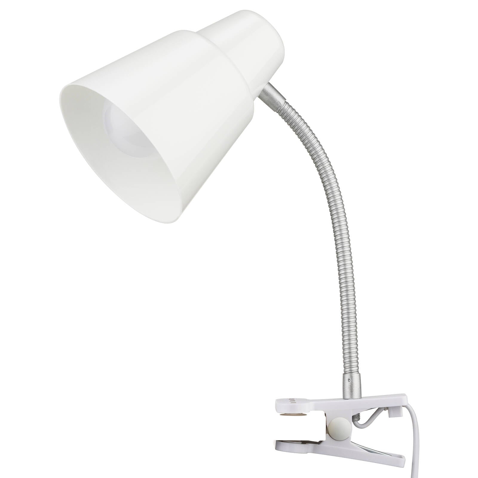 Verve Design Brylee White Adjustable Clamp Lamp 25W Plastic & Metal ATL154WH