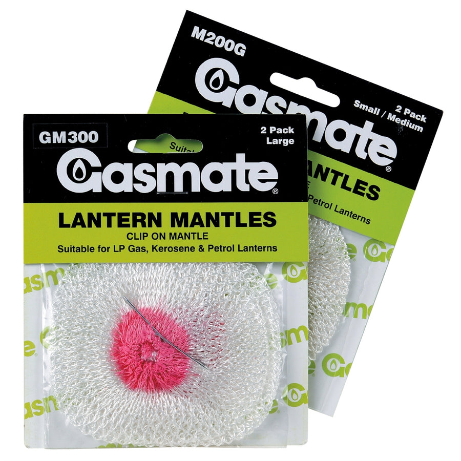 Gasmate Gas Lantern Replacement Mantle 2 Pack Small Clip-On Rayon Silk