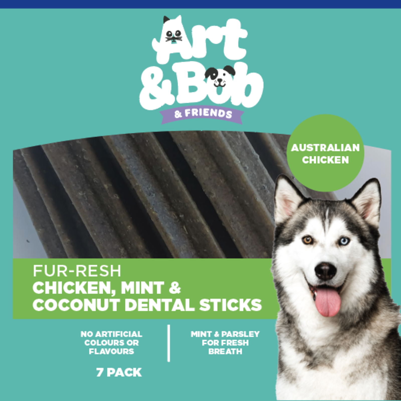 Art & Bob Chicken Mint & Coconut Dental Sticks - 7 Pack