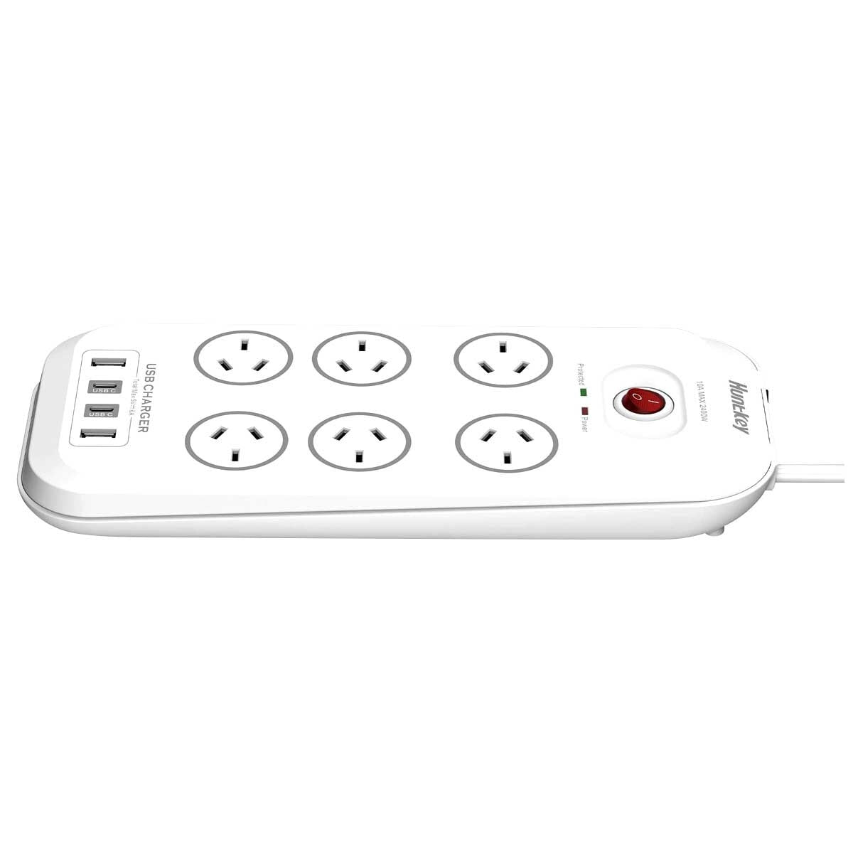 Huntkey 6 Outlets Surge Protector Powerboard 2 Pack with USB Ports, 2400W - SuperSaverAU - view 2