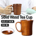 260ml Wooden Mug - Solid Wood Tea Cup, 9 x 10 cm