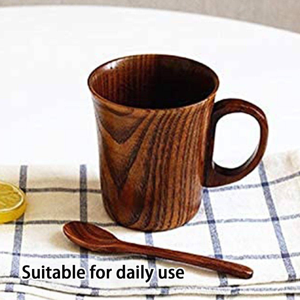 260ml Wooden Mug - Solid Wood Tea Cup, 9 x 10 cm - view 4