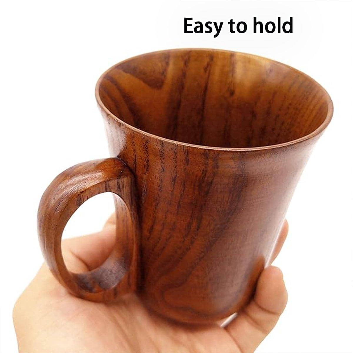 260ml Wooden Mug - Solid Wood Tea Cup, 9 x 10 cm - view 5