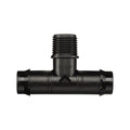 Pope 19mm Barbed x 15mm BSP Male Threaded Tee 5 Pack - Black Poly Irrigation Fitting