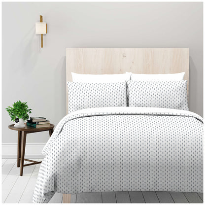 Natural Earth 300 Thread Count Organic Cotton Sheet King Set 4 Piece Stylised Leaves